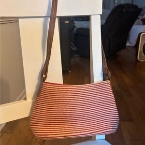 Striped Red and White Women's Bag